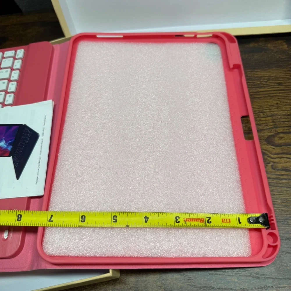 HOTLIFE iPad Air 5th 4th Gen Case with Keyboard 10.9 inch 2022 2020 Pink Folio
